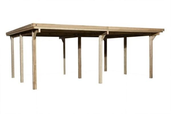 Carport Double WEKA 618 Imprégné - Dimensions 603 x 512 cm – Image 4