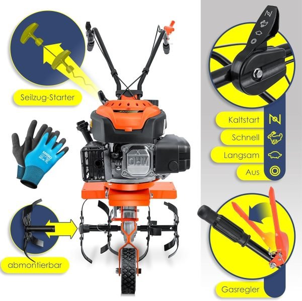 Motoculteur à Essence MK-909 Motobineuse 4,5 KW 173 cm³ – Image 4