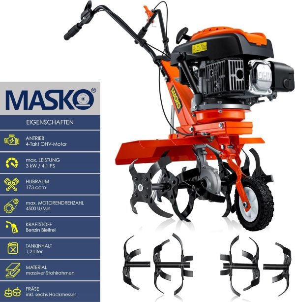 Motoculteur à Essence MK-909 Motobineuse 4,5 KW 173 cm³ – Image 6