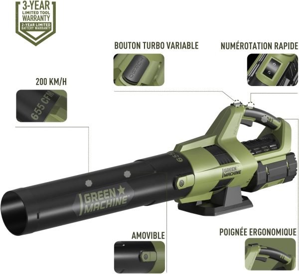 Souffleur sans Fil à Batterie Green Machine 62V 4Ah – Image 7