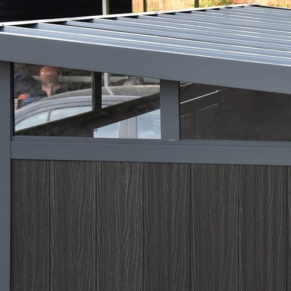 Abri de jardin en bois composite 19,2mm anthracite 7,71m² WINSTON skylight – Image 7