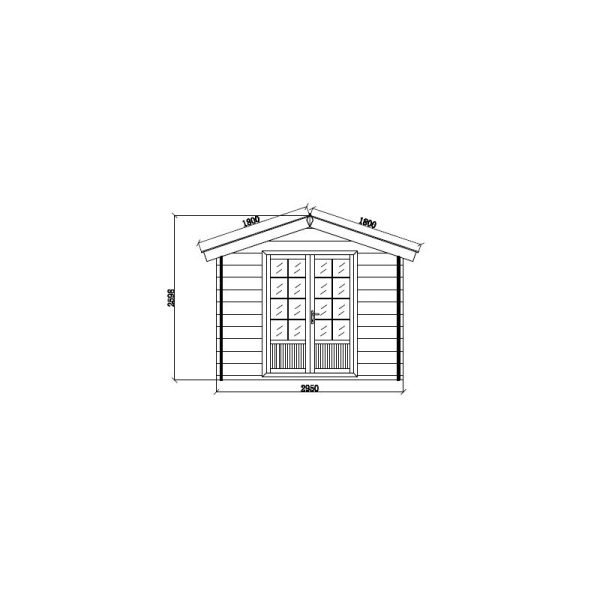 Abri de jardin en bois composite 28mm gris foncé 9m² double porte alu et double vitrage – Image 4
