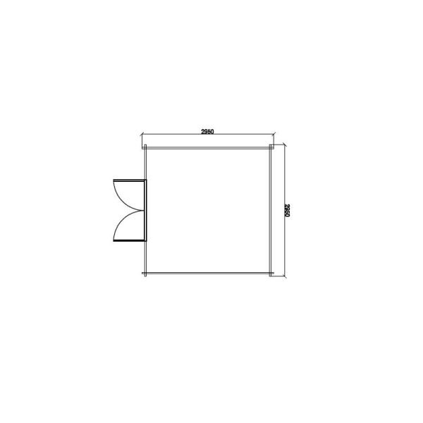Abri de jardin en bois composite 28mm gris foncé 9m² double porte alu et double vitrage – Image 5