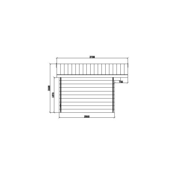 Abri de jardin en bois composite 28mm gris foncé 9m² double porte alu et double vitrage – Image 6