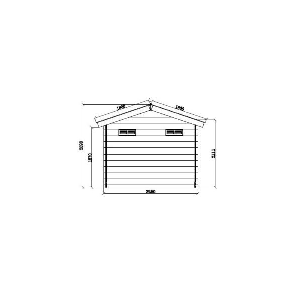 Abri de jardin en bois composite 28mm gris foncé 9m² double porte alu et double vitrage – Image 7