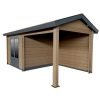 Abri de jardin en bois composite bois vieilli 9m² + 9m² terrasse - Woodlife Garden – Image 8
