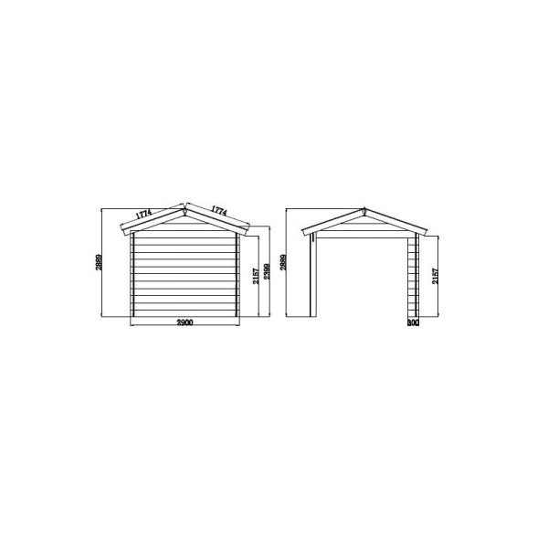 Abri de jardin en bois composite bois vieilli 9m² + 9m² terrasse - Woodlife Garden – Image 3