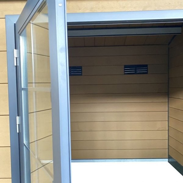Abri de jardin en bois composite bois vieilli 9m² + 9m² terrasse - Woodlife Garden – Image 2