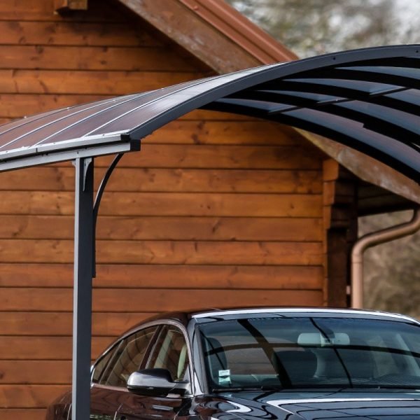 Carport Aluminium et Polycarbonate 6mm ANTI-UV pour 1 Voiture - Habrita, 14,62m² – Image 4