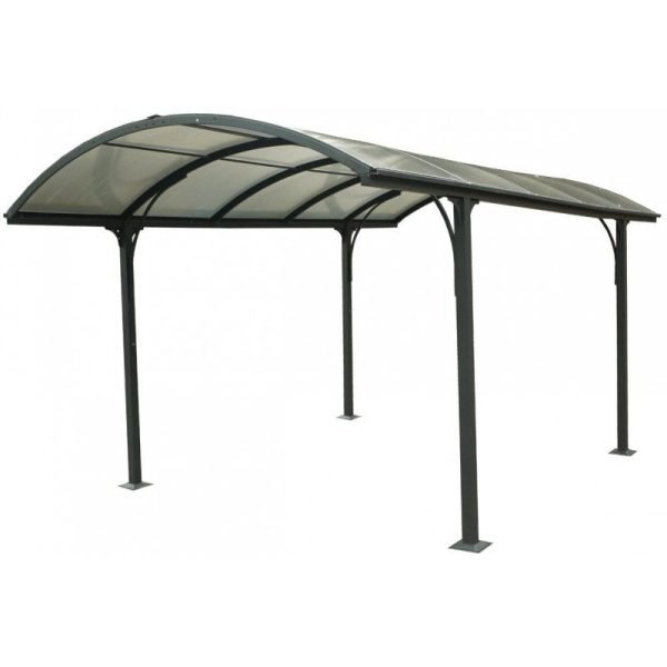 Carport Aluminium et Polycarbonate 6mm ANTI-UV pour 1 Voiture - Habrita, 14,62m²
