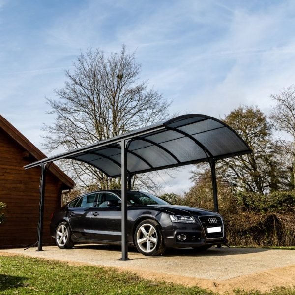 Carport Aluminium et Polycarbonate 6mm ANTI-UV pour 1 Voiture - Habrita, 14,62m² – Image 2
