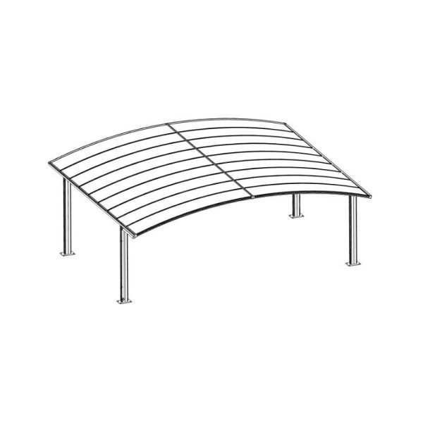 Carport double 30m² en aluminium et polycarbonate transparent EAGLE – Image 8