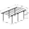 Carport en aluminium anthracite 3x5,76m et polycarbonate 6mm X-METAL – Image 4