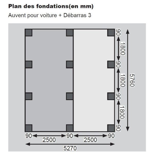Carport en bois autoclave 30,35m² avec débarras 14,4m² – Image 5