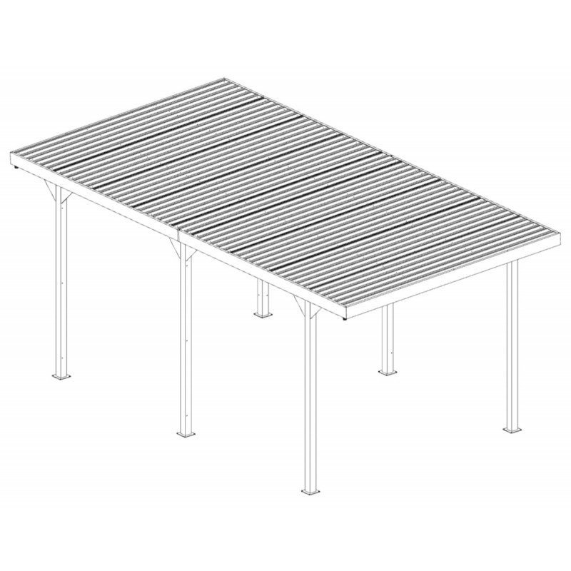 Carport toit plat en acier galvanisé anthracite 284x546cm - X-METAL – Image 4
