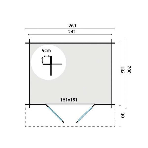 Chalet bois 5m2 200x260cm Robert – Image 4