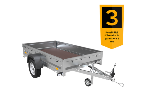 Remorque voiture simple essieu Unitrailer Garden Trailer 230 x 125 cm avec timon fixe 500/750 kg – Image 3