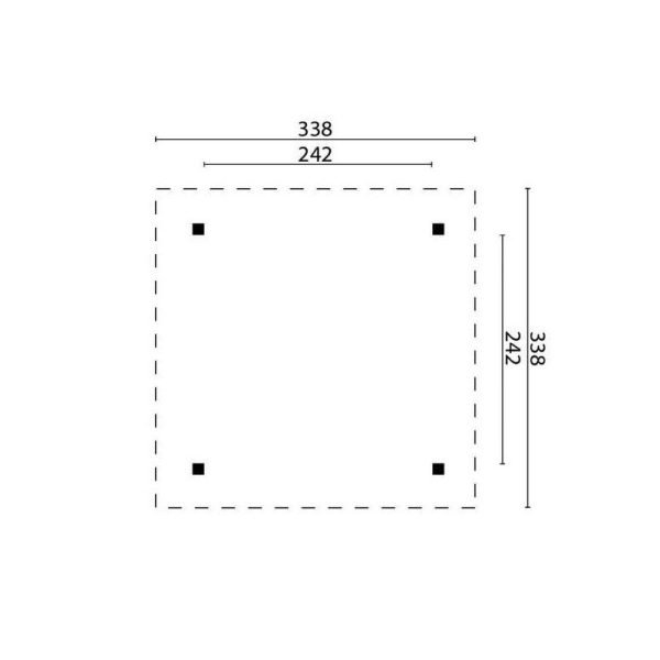 Kiosque de jardin 11m2 338x338cm TOURISTE – Image 2