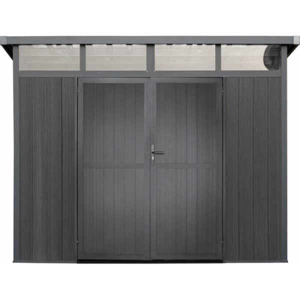 Abri de jardin en bois composite 19,2mm anthracite 5,95m² GORDON skylight – Image 4