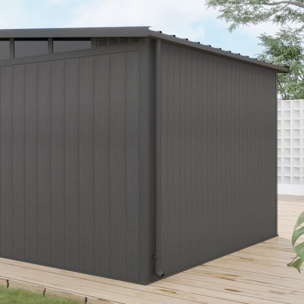 Abri de jardin en bois composite 19,2mm anthracite 5,95m² GORDON skylight – Image 5
